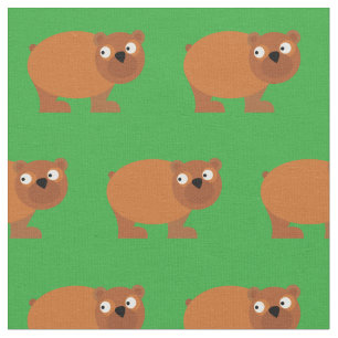 Niedlich Brown Bear Kid Baby Kinderzimmer Green Stoff