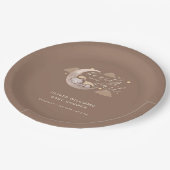 Niedlich Brown Bearly Wait Moon Star Sleepar Pappteller (Schrägansicht)