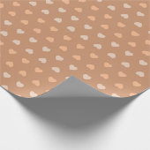 Niedlich Brown Beige Hearts Geschenkpapier (Ecke)