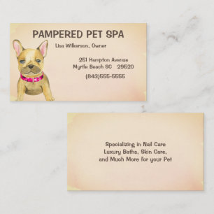 Niedlich Brown Bulldog Pet Groomer Business Card Visitenkarte
