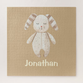 Niedlich Brown Bunny mit Name Puzzle
