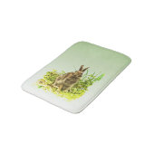 Niedlich Brown Bunny Rabbit Green Grass Bathmat Badematte (Schrägansicht)