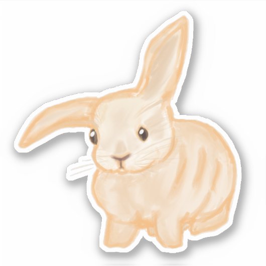 Niedlich Brown Bunny Rabbit - Single geschnitten. Aufkleber (Vorderseite)