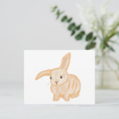 Niedlich Brown Bunny Rabbit - transparent auf weiß Postkarte (Stehend Vorderseite)