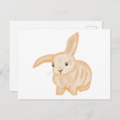 Niedlich Brown Bunny Rabbit - transparent auf weiß Postkarte (Vorne/Hinten)