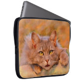 Niedlich Brown Cat Wasserfarben Ölgemälde Kunst Laptopschutzhülle (Vorne Rechts)