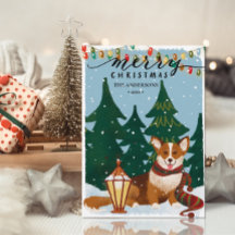 Niedlich Brown CORGI Weihnachtsbeleuchtung Minimal