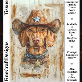 Niedlich Brown Cowboy Sheriff Dog DC9 Decoupage Seidenpapier
