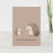 Niedlich Brown Cream Igel Mouse Die besten Freunde Karte (Vorderseite)