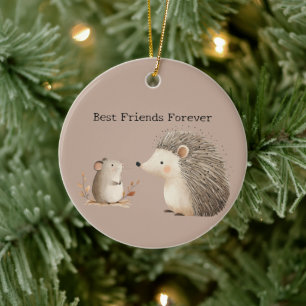 Niedlich Brown Cream Igel Mouse Die besten Freunde Keramik Ornament