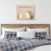 Niedlich Brown Cream Igel Mouse Die besten Freunde Leinwanddruck (Insitu (Schlafzimmer))