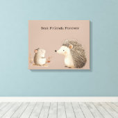 Niedlich Brown Cream Igel Mouse Die besten Freunde Leinwanddruck (Insitu (Holzboden))