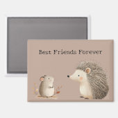 Niedlich Brown Cream Igel Mouse Die besten Freunde Magnet (Vorderseite/Rückseite)