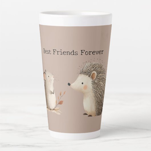 Niedlich Brown Cream Igel Mouse Die besten Freunde Milchtasse (Vorderseite)