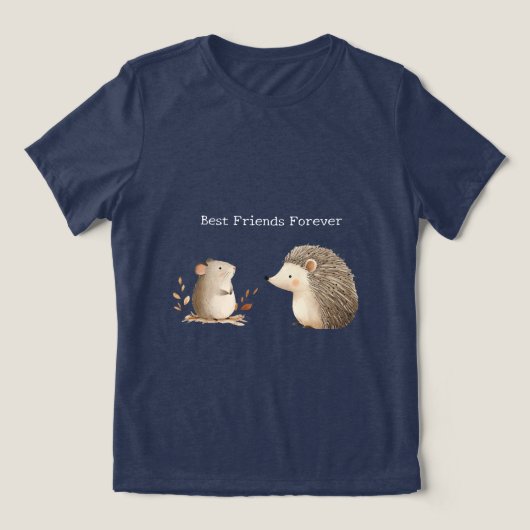 Niedlich Brown Cream Igel Mouse Die besten Freunde Tri-Blend Shirt (Design Vorderseite)