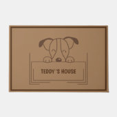 Niedlich Brown DOG Sign House individuelle Name Fußmatte (Vorderseite)