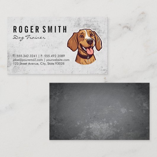Niedlich Brown Doggy | Tiertrainer Visitenkarte (Vorne/Hinten)