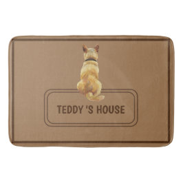 Niedlich Brown Doppy Puppy House individuelle Name Badematte