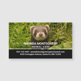 Niedlich Brown Ferret im Gras-Foto Magnetkarte