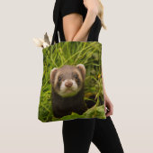 Niedlich Brown Ferret im Gras Tasche (Von Nahem)