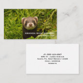 Niedlich Brown Ferret im Gras Visitenkarte (Vorne/Hinten)