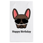 Niedlich Brown French Bulldog Face Small Gift Bag Kleine Geschenktüte (Rückseite)