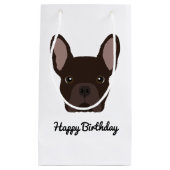 Niedlich Brown French Bulldog Geburtstag Kleine Geschenktüte (Vorderseite)