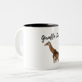 Niedlich Brown Giraffe Zweifarbige Tasse (Vorderseite Links)