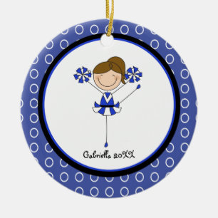 Niedlich Brown Haarbär Cheerleader Weihnachtsschmu Keramik Ornament
