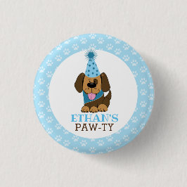 Niedlich Brown handsome Puppy Dog Birthday Button