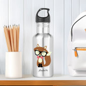 Niedlich Brown Hipster Fox Edelstahlflasche
