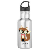 Niedlich Brown Hipster Fox Edelstahlflasche (Vorderseite)