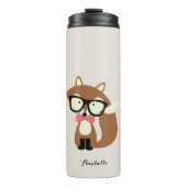 Niedlich Brown Hipster Fox Thermosbecher (Vorderseite)