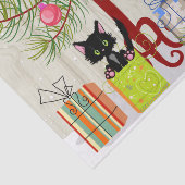 Niedlich Brown Horn und Kitten Barn Weihnachtsurla Seidenpapier (Ausschnitt)