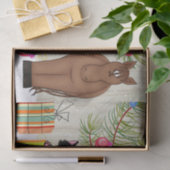 Niedlich Brown Horn und Kitten Barn Weihnachtsurla Seidenpapier (Geschenk)