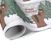 Niedlich Brown Horse Happy Holidays Weihnachten Geschenkpapier (Rolleneckpunkt)