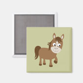 Niedlich Brown Horse Magnet (Vorderseite/Rückseite)