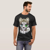 Niedlich Brown Husky Heterocromia T-Shirt (Vorne ganz)