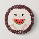 Niedlich Brown Igel Eros Bendato Button (Vorderseite)