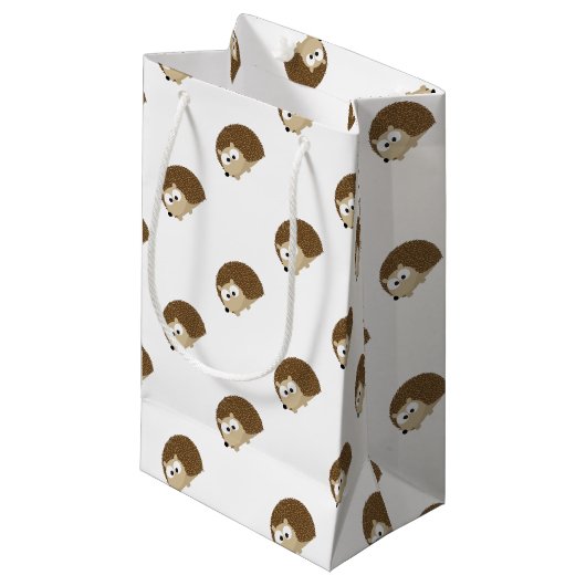 Niedlich Brown Igel Kleine Geschenktüte (Vorderseite Schrägansicht)