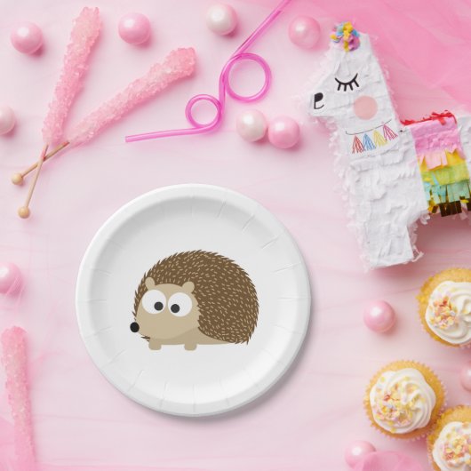 Niedlich Brown Igel Pappteller (Party)