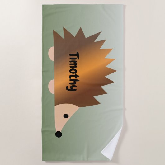 Niedlich Brown Igel Strandtuch (Vorderseite)