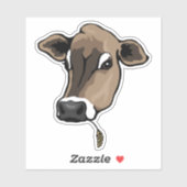 Niedlich Brown Jersey Cow Aufkleber (Blatt)