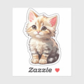 Niedlich Brown Kawaii Kitten Aufkleber (Blatt)