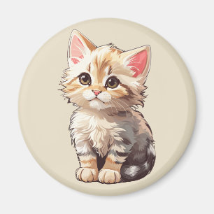 Niedlich Brown Kawaii Kitten Magnet