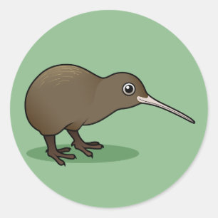 Niedlich Brown Kiwi aus Neuseeland Runder Aufkleber