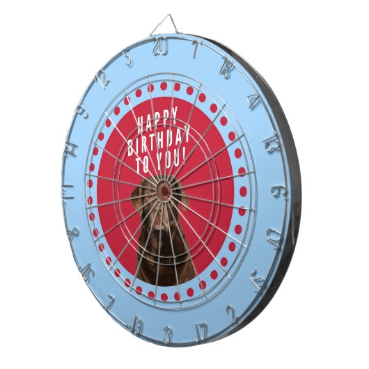 Niedlich Brown Labrador Retriever Hund Happy Birth Dartscheibe (Vorderseite rechts)