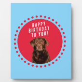 Niedlich Brown Labrador Retriever Hund Happy Birth Fotoplatte (Vorderseite)