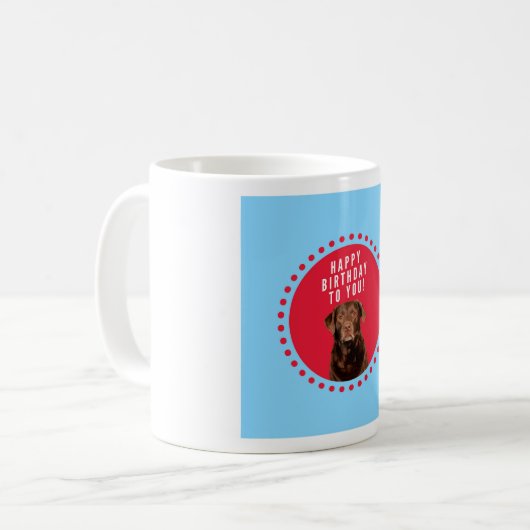 Niedlich Brown Labrador Retriever Hund Happy Birth Kaffeetasse (Vorderseite Links)