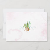 Niedlich Brown Little Mermaid Girl Babydusche Einladung (Rückseite)